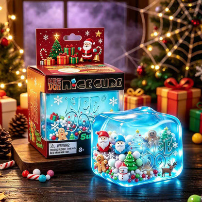 Christmas Nice Cube, NeeDoh Style Squish Fidget Stress Toy