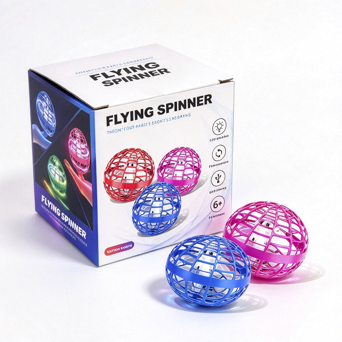360° Rotating Hover Flying Orb, Hand Sensor LED Boomerang Flying Ball, Indoor & Outdoor Fun Toy Gift for Kids