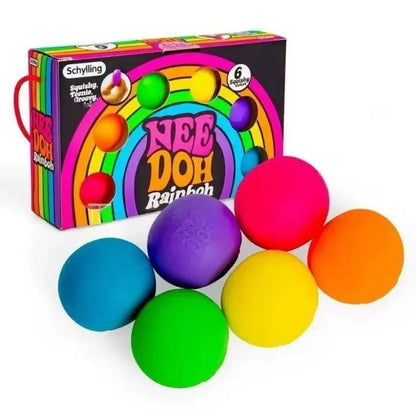 Rainbow Teenie NeeDoh 6-Color Squishy Sensory Stress Relief Ball
