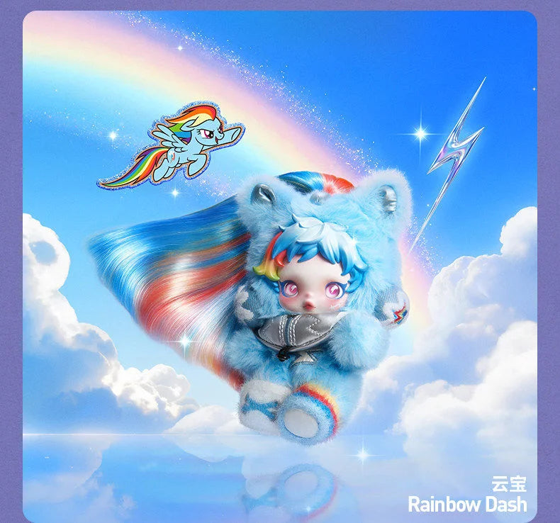 New Genuine POPMART SKULLPANDA × My Little Pony Series Plush Doll Pendant Blind Box Toys Cute Anime Action Figure Surprise Gift