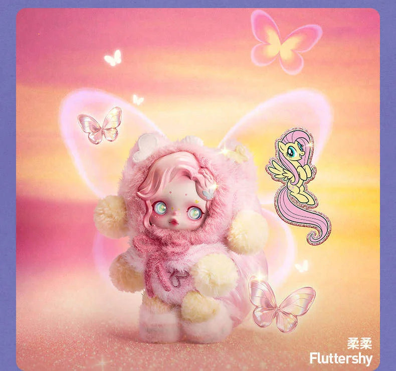 New Genuine POPMART SKULLPANDA × My Little Pony Series Plush Doll Pendant Blind Box Toys Cute Anime Action Figure Surprise Gift