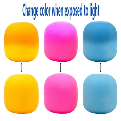 Viral NeeDoh-Style UV Color Changing Squish Toy | Marshmallow Soft Slow Rebound Fidget Stress Relief Squeeze Toy