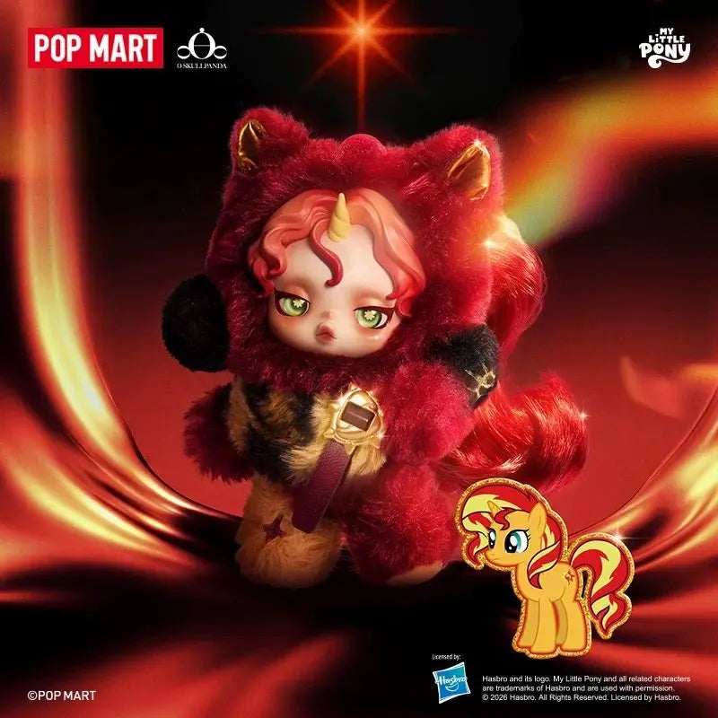 New Genuine POPMART SKULLPANDA × My Little Pony Series Plush Doll Pendant Blind Box Toys Cute Anime Action Figure Surprise Gift