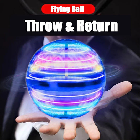 360° Rotating Hover Flying Orb, Hand Sensor LED Boomerang Flying Ball, Indoor & Outdoor Fun Toy Gift for Kids